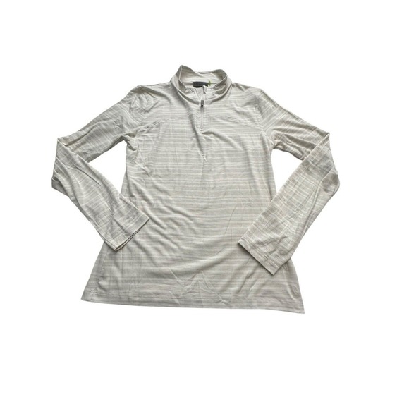 Tasc‎ Medium Performance Bamboo Blend 1/4 Zip Pullover White Tan Lightweight UV4 - Picture 1 of 6